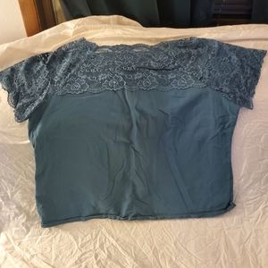 Romans 2x (26/28) blue with lace on top blouse